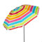 AKTIVE 62361 Sombrilla de Playa, Protección UV50, Inclinable y Regulable en Altura, Mástil Acero, Tejido Poliéster Oxford, 8 Varillas, Incluye Funda Transporte con Asa, 180 cm, Rayas Multicolor