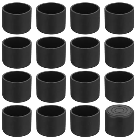 Sourcing Map 28Pcs Black Round PVC Chair Leg Caps, Fit OD 30mm (1-1/6 Inch), Non-Marking, Non-Slip, Noise Reduction & Anti-Scratch, Easy to Install, Suitable for Indoor/Outdoor Furniture