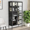 Willood Vitrine Anthrazit 90x40x180 cm Stahl und Gehärtetes Glas
