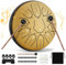Steel Tongue Drum, 6 Zoll 11 Töne Zungentrommel Mit Trommelstöcken, Mit Tragetasche Und 4 Fingerauflagen, Handpan Geeignet Für Meditation, Yoga, Klangtherapie（Gold）