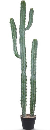 Yuwinron Cactus artificiale in vaso, 150 cm, finto cactus del deserto, grande pianta di cactus per casa, giardino, ufficio, decorazione interna ed esterna