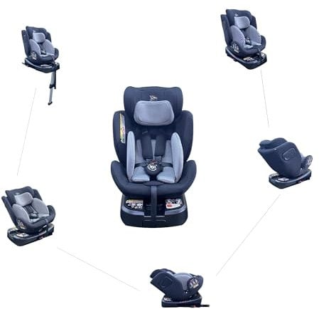Multi Recliner Swivel ISOFIX R129 360 Rotating Car Vehicle Padded Seat Booster for Stage 0123