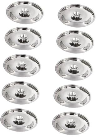 JISADER 10 Stück Edelstahldeckel, kleine Pfannendeckel, Schüsselabdeckungen, multifunktionale Mini-Kochtopfdeckel für Mini-Pfannen, Tassen, Küche, 14cm