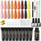 VANREESA Poly Nägel Gel Set, 9 Farben Poly Nail Gel Kit Nackt Organge Schwarz Builder Enhancement Gelnagel Starter Kit mit Überlack und Unterlack Geschenk für Frauen