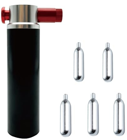 Co2 Bike Tire Inflator,Bike Tire Inflator,CO2 Bike Inflator Kits with 5 * 16g Co2 Cartridges Threaded,CO2 Tire Inflation for Mountain and Road Bicycles