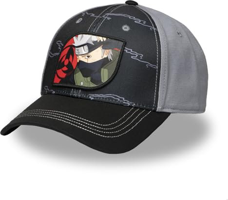 Herren-Kappe Naruto, Baseballkappe, Original, Anime Manga, schwarz/grau, One size