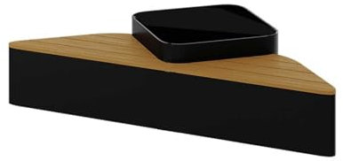 Bank mit Pflanzkasten, Eckbänke aus korrosionsbeständigem Holz for den Außenbereich, dreieckiges Hochbeet aus Holz for den Außenbereich, for Veranda, Terrasse, Garten und Hinterhof Gartenbank(Schwarz)