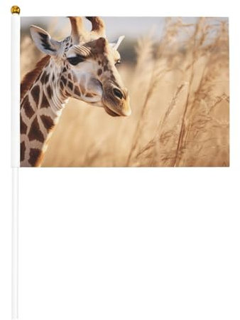 Mini-Flaggen-Set mit Tier-Giraffen-Druck, 14 x 21 cm, kleine Miniatur-Flaggen für alle Jahreszeiten