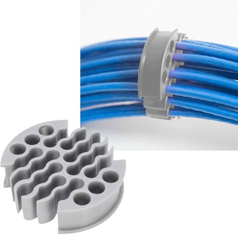 Wire Comb, 30 Holes Cable Management Organizer Tool with 0.28in Hole Diameter for CAT 5 CAT 5E CAT 6 and Shielded Wires, Network Cable Organizing Tool (Grey)