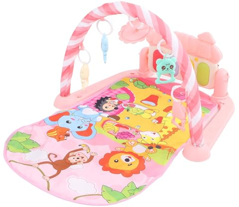 petjoyful Gym Infant Playmat Piano Musical Early Education Crawling Sensory Gym Piano Mat für Kleinkinder (Rosa)