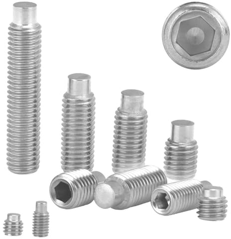 50 Stück Gewindestifte M3x4 Edelstahl A2 mit Innensechskant und Zapfen DIN 915 / ISO 4028 Madenschrauben WIBTEC®