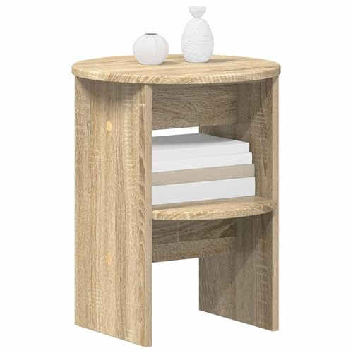 vidaXL Seitenschrank Sonoma-Eiche Ø40 x 50 cm Holzwerkstoff, Wohnzimmer, rechteckige Aufbewahrung, moderner Sideboard, robuster Schrank, feuchtigkeitsbeständig, platzsparend