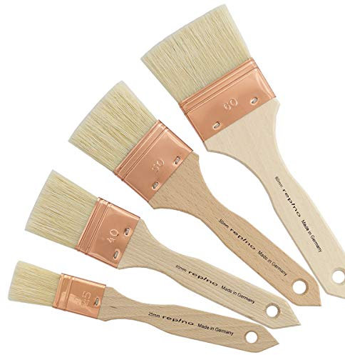 Repino® Lot de pinceaux d'artiste (largeur 60 mm, 50 mm, 40 mm, 25 mm) Pino® - Pour peinture à l'huile et acrylique