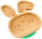 Ventouse en bambou pour bébés - Ventouse pour nourrissons, non toxique, en bambou naturel qui reste frais au toucher pour le sevrage du bébé. (lapin-vert)