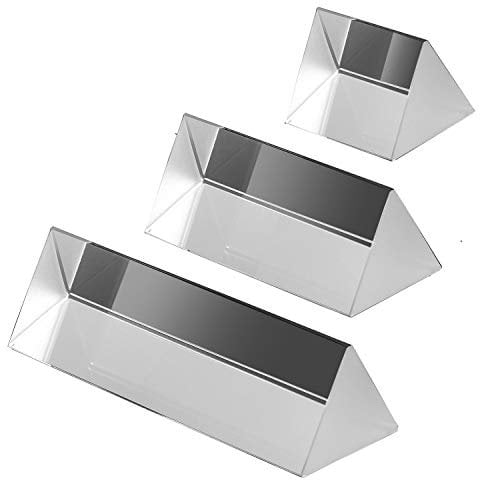 3 Set Kristall Optisches Glas Dreieckigen Prisma zum Unterrichten von Lichtspektrum Physik, Prisma Fotografie