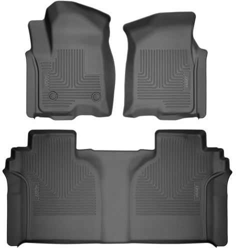 Husky Liners Weatherbeater Floor Mats | Fits 2015-2026 Ford F-150, 2022-2026 Lightning, SuperCrew (Crew Cab) w/Carpet & w/Out Fold Flat Storage | Front & 2nd Row, 3-pc Black - 94041
