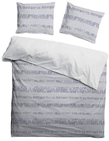 Kayori Tara Bettwäsche Größe 200x200cm - 2x80x80cm Farbe Blau Mako Satin