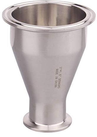 DERNORD Sanitary Fitting Reducer Fitting SUS304 Tri Clamp Ferrule Style 3 Tube OD to 1-1/2 Tube OD