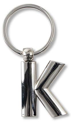 IF Metal Letter Keyring Personalised Alphabet Letters - Silver - K Porte-clés 7 Centimeters Argenté (Silver)