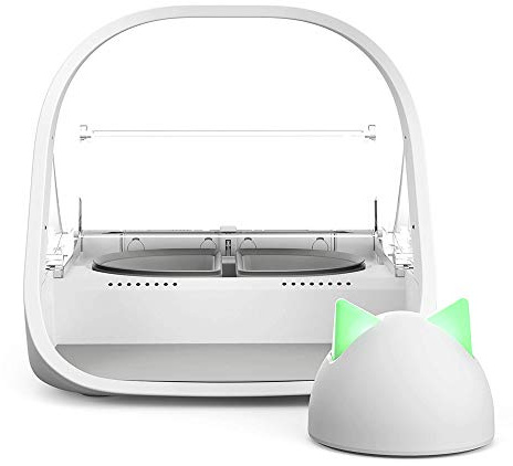 Sure Petcare SureFeed Microchip Pet Feeder Connect with Hub, RFID Collar Tags Compatible, Mobile App Control, for Wet and Dry Food, White, 4xC Cell Batteries Required, Not Included