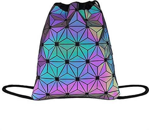 Ulalaza Geometrische leuchtende Einkaufstasche Holographische Geldbörsen und Handtaschen Flash Reflective Crossbody Bag für Frauen