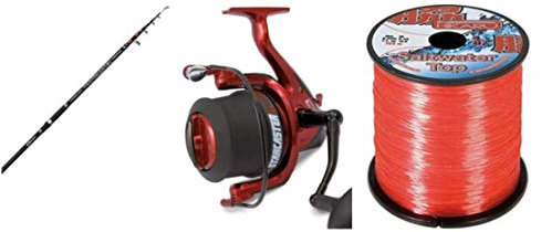 L LINEAEFFE Wave Buster 4.20 m up to 200 g Canna da Pesca Surfcasting Telescopica + Mulinello Match Long Cast Tuning 7000, 5 Cuscinetti + Filo da Pesca Hikaru Saltwater Top 0.40 mm 750 m