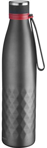 Westmark Isolier-/Thermo-Trinkflasche, hält 8 Std. warm/kalt, kohlensäurefest, 1000 ml, Rostfreier Edelstahl/Silikon/Kunststoff, BPA-frei, Viva, Anthrazit/Rot, 5284226A
