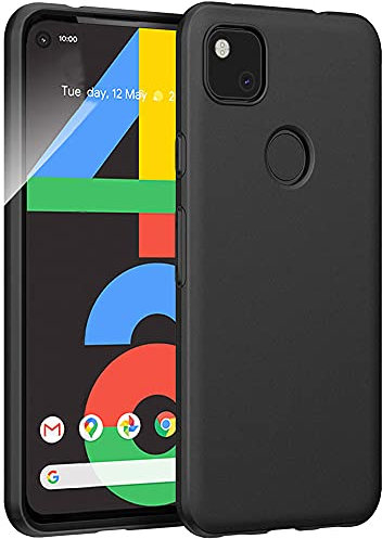 Beetop Kompatibel Mit Google Pixel 4a Hülle, Matte Oberfläche Schutzhülle Ultradünn Handyhülle Weiche Silikon TPU Rückschale Case Cover [Nicht für Pixel 4a 5G] Schwarz