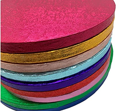 LarryRoo Einzelne bunte Kuchenplatte, rund, dick, 12 mm, starke Bretter (Gold, 40,6 cm)