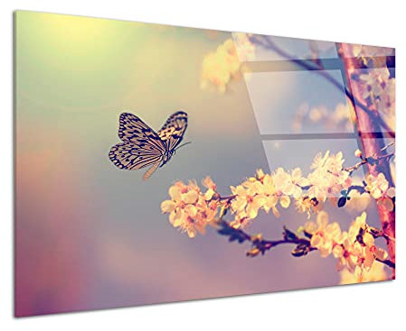 Declina - Marco de fotos de cristal acrílico con diseño de mariposas, marco de fotos de cristal acrílico, 120 x 80 cm