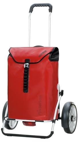 ANDERSEN Einkaufstrolley - Royal Shopper Plus Ortlieb rot 49 L Handwagen, wasserdicht, wetterfest, Aluminium, klappbar, Kugellagerad