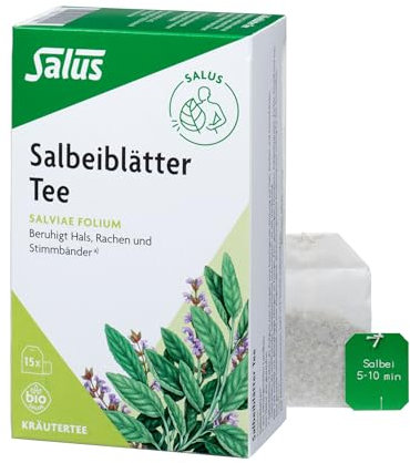 Salus - Salbeiblätter Tee - 1x 15 Filterbeutel (30 g) - Kräutertee - Salviae folium - beruhigt Hals, Rachen und Stimmbänder a) - bio