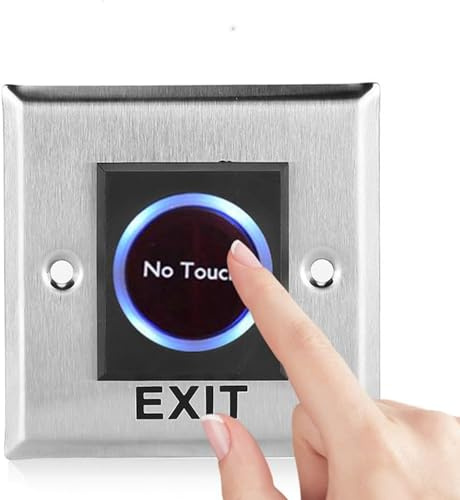 Bouton de Sortie de Porte Sans Contact en Acier Inoxydable avec Rétro-éclairage pour Contrôle d'Accès
