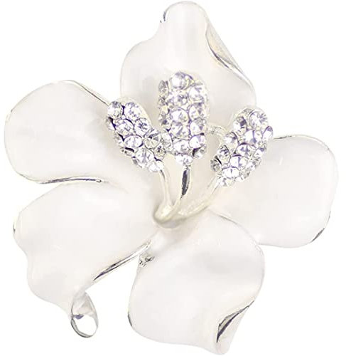 Broche Broche fleurs broche avec créé pour femmes, broche blanche de mariée, corsage, corsage en artificiel, broche blanche, broche de fleur