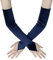 BABEYOND Lange Handschuhe für Opernpartys, 20er Jahre, Satin, dehnbar, Erwachsenengröße, Ellenbogenlänge, Marineblau, Einheitsgröße