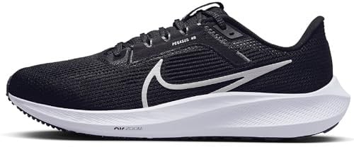 Nike Herren Air Zoom Pegasus 40 Sneaker, Black/White-Iron Grey, 43 EU