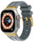 VeveXiao Correa resistente de diseño de lujo compatible con Apple Watch Ultra Band de 49mm 45mm 44mm 42mm, correa de silicona impermeable de repuesto para iWatch Series 8 7 6 5 4 3 2 1 SE,Gris dorado
