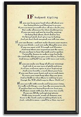 TeDe Rudyard Kipling If You Can Art Wohnzimmer Schlafzimmer Poster Gemälde Dekorative Malerei Druck Leinwand Wand 20 x 30 cm Unrahmen Stil