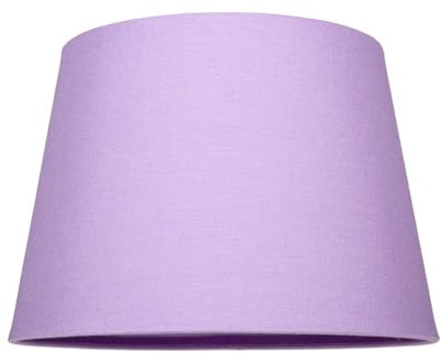 Traditional 8 Inch Soft Lilac Linen Fabric Drum Table/Pendant Lamp Shade 40w Maximum | Inner Luxurious Matching Cotton Lining | 20cm Bottom Diameter by Happy Homewares