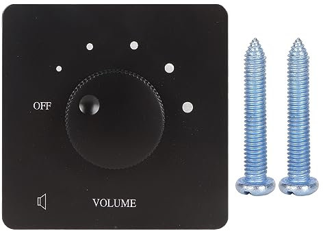 50W Wall Stereo Volume Controller, Volume Control Knob Volume Controller, 5 Step Rotary Knob, Wall Mount Volume Control Knob for Home Speakers (Black)