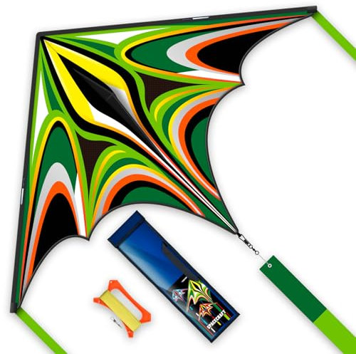 SGftre Cerf-volant facile à manipuler, tiges légères en fibre de verre, convient à tous les âges, design Delta populaire, prêt à voler, haute résistance, activité de plein air, grand cerf-volant à une