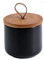 outer treasure Bocal moderne en céramique avec couvercle pour sucre, café, café, sucre, thé, épices, etc. Noir 260 ml