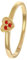 trendor Damenring Gold 333/8K Herz Mit Roten Zirkonias eleganter Ring für Frauen, tolles Schmuckstück und edles Accessoire, 41539-54 Ringgröße 54/17,2