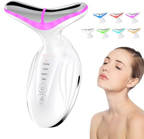 Gesichtsmassagegerät,Elektrisches Gesichtsmassagegerät Anti-Falten,Schönheit Gerät für Gesicht und Hals,mit 4 Modi,45°C EMS Gesichtspflegegerät für Hautstraffung & Lifting,Verbesserung,Straffung