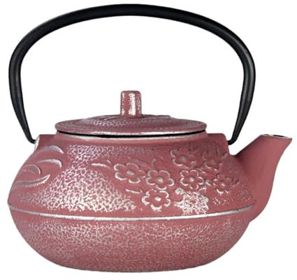 Cast Iron Teapot,SECHUDO Pink Tea Kettle,Japanese Cast Iron Teapot with Stainless Steel Infuser for Stovetop Safe (27.1OZ/800ML)