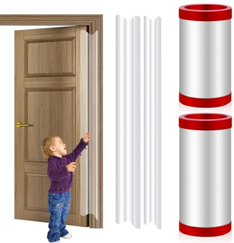 Finger Pinch Door Guard - Child Door Protector & Baby Proofing - 2 PCS Door Jam Shield Hinge Cover for 90 & 180 Degree Door Frames & Gates