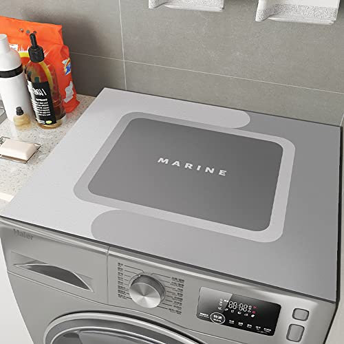 QHanky Housse de Réfrigérateur 65 * 90cm,Pare-poussière du Réfrigérateur Convient pour Lave-Linge Réfrigérateur,Couvercle Anti-poussière pour Machine à Laver,Antidérapant,Super Absorbant (Gris)