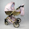 Sojan Happy Gold Trio 3-in-1 Kinderwagen aus Kunstleder, 3-teilig, 3-1, Leder und goldfarbene Details (Pink)