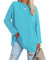 Famulily Womens Casual Long Sleeve Loose Tee Tops Ladies Round Neck Comfy T Shirt Baseball Tops (M, Sky Blue)