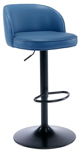 Generic Barhocker, Moderne Drehbar Stühle, Barhocker Counter Höhe Mit Hoher Rückenlehne, Verstellbarer Pu Leder Barhocker/Blau/64-82Cm